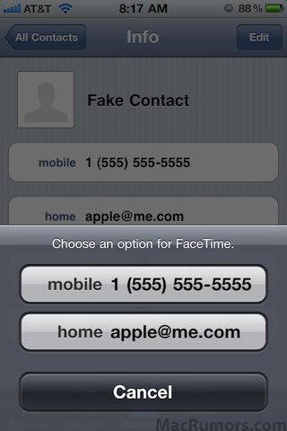 Foto 0 en  - iOS 4.1 Beta 3: inicio de llamadas FaceTime usando un email