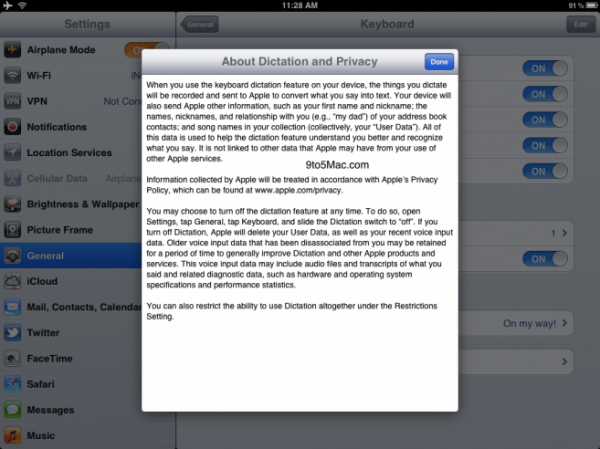 Foto 0 en  -  iOS 5.1 beta 3 hace referencia a dictado Siri en el iPad