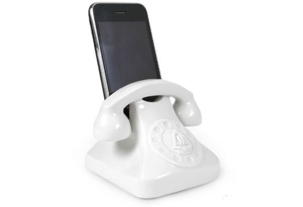 Foto 0 en  - Dock de porcelana para iPhone en forma de tel�fono de disco