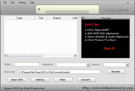 De DVD al iPod con Super DVD to iPod Converter