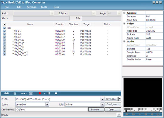 Xilisoft DVD to iPod converter