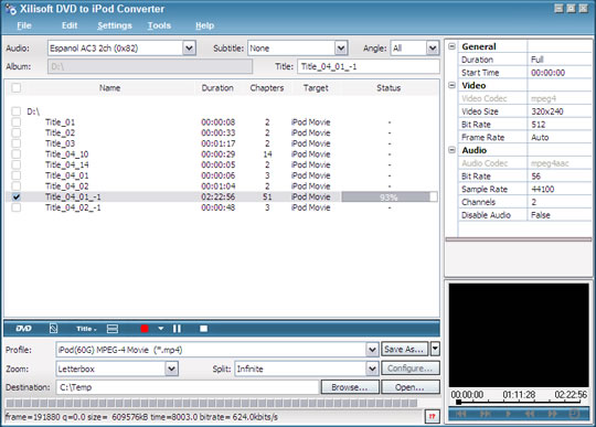 Xilisoft DVD to iPod converter