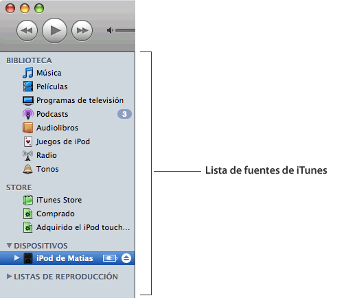 Lista de fuentes de iTunes