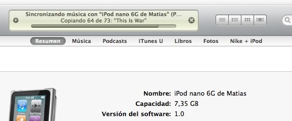 Paneles iTunes