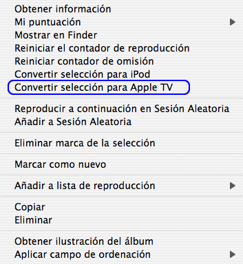 Convertir vídeos para Apple TV con iTunes