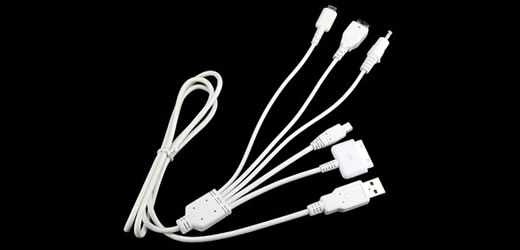 Cable cinco en uno para iPod y otros tus dispositivos electrónicos