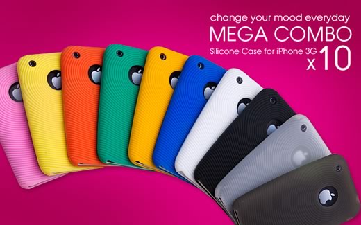 Combo: 10 fundas de silicona de colores para iPhone 3G