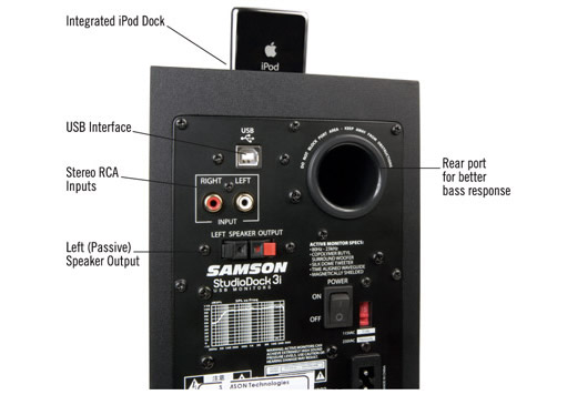 StudioDock 3i. Monitores de estudio con dock para iPod