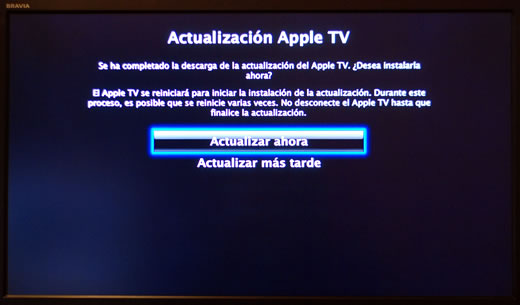 Actualización 2.1 de Apple TV