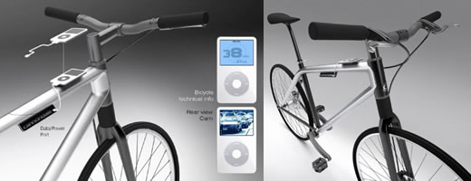 Concepto de bicicleta Cannondale con integración con el iPod