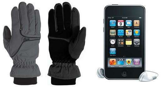 Guantes compatibles con iPod de 180s