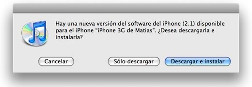 Ya está disponible el software 2.1 para iPhone