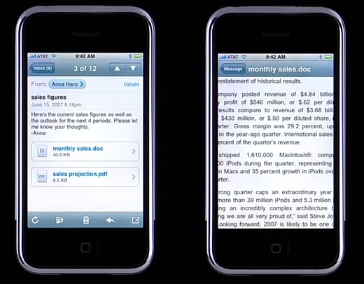 El iPhone puede leer archivos de Word, Excel y PDF