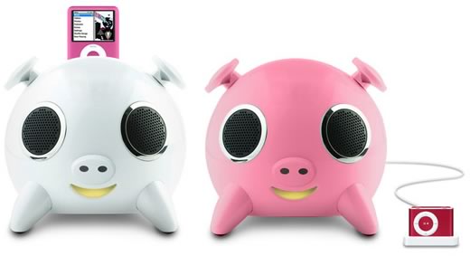 iPig: altavoces con dock para iPod con forma de cerdito