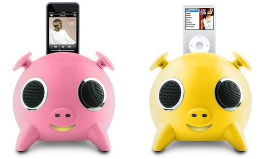 iPig: altavoces con dock para iPod con forma de cerdito