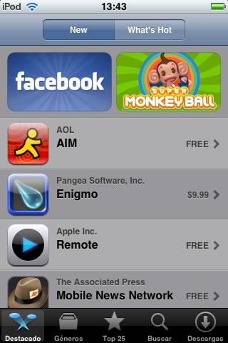 El App Store en el iPod touch