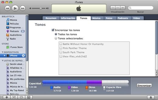 Ringtones del iPhone en iTunes