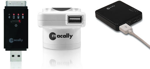 Tres accesorios de Macally para alimentar al iPhone y iPod