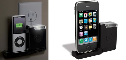 Cargador para iPod y iPhone y luz de noche de Scosche 