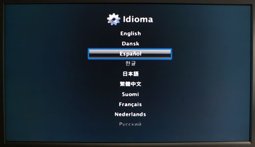 Selección de idioma Apple TV