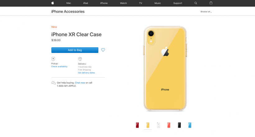 Apple starts selling the Clear Case for iPhone XR