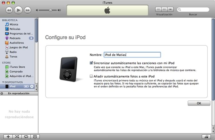 Configurar iPod