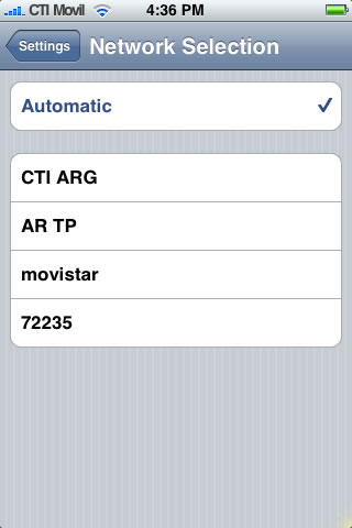 iPhone conectado a CT