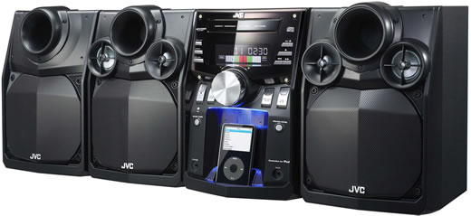 Mini-componentes JVC con dock para iPod
