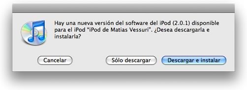 Actualización de Software 2.0.1 para iPhone e iPod touch