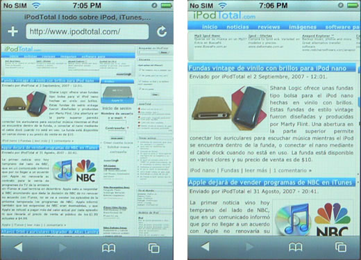 Safari en iPhone