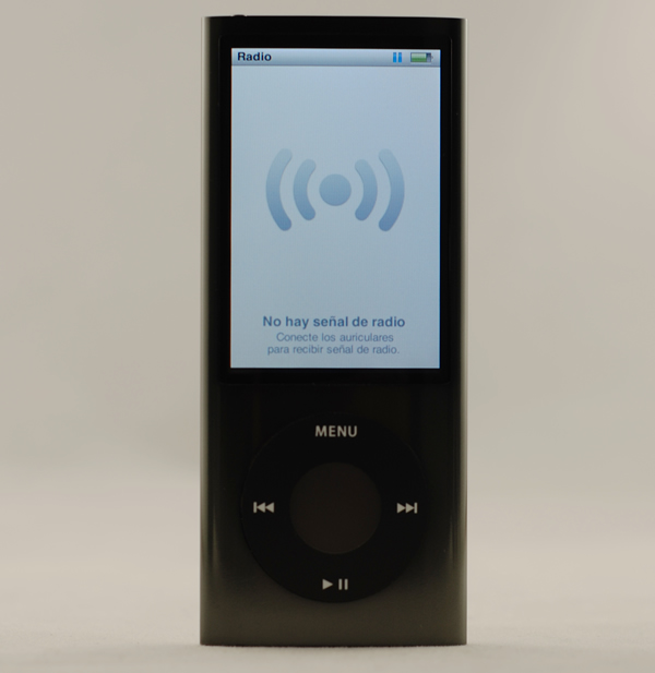 Radio iPod nano sin auriculares